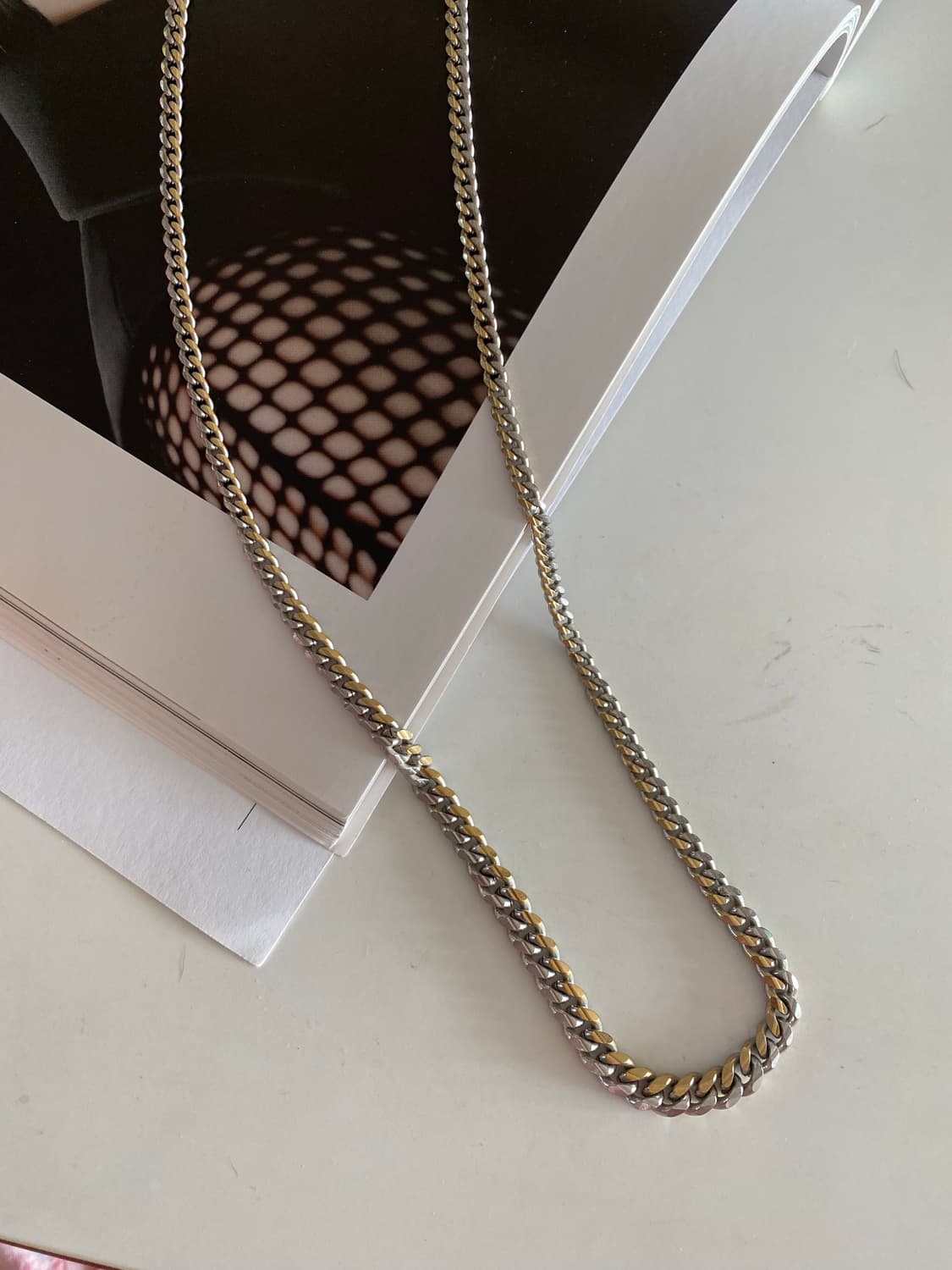  COSMO GOLD 투톤 빈티지 체인 네크리스 상품이미지1