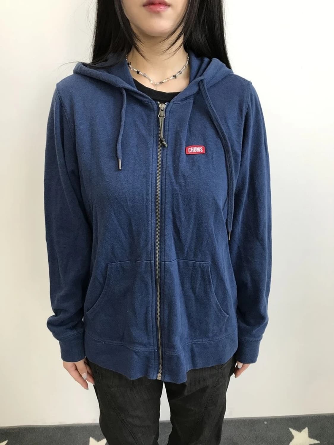 Chums Navy Zip Hoodie Small Logo 상품이미지2