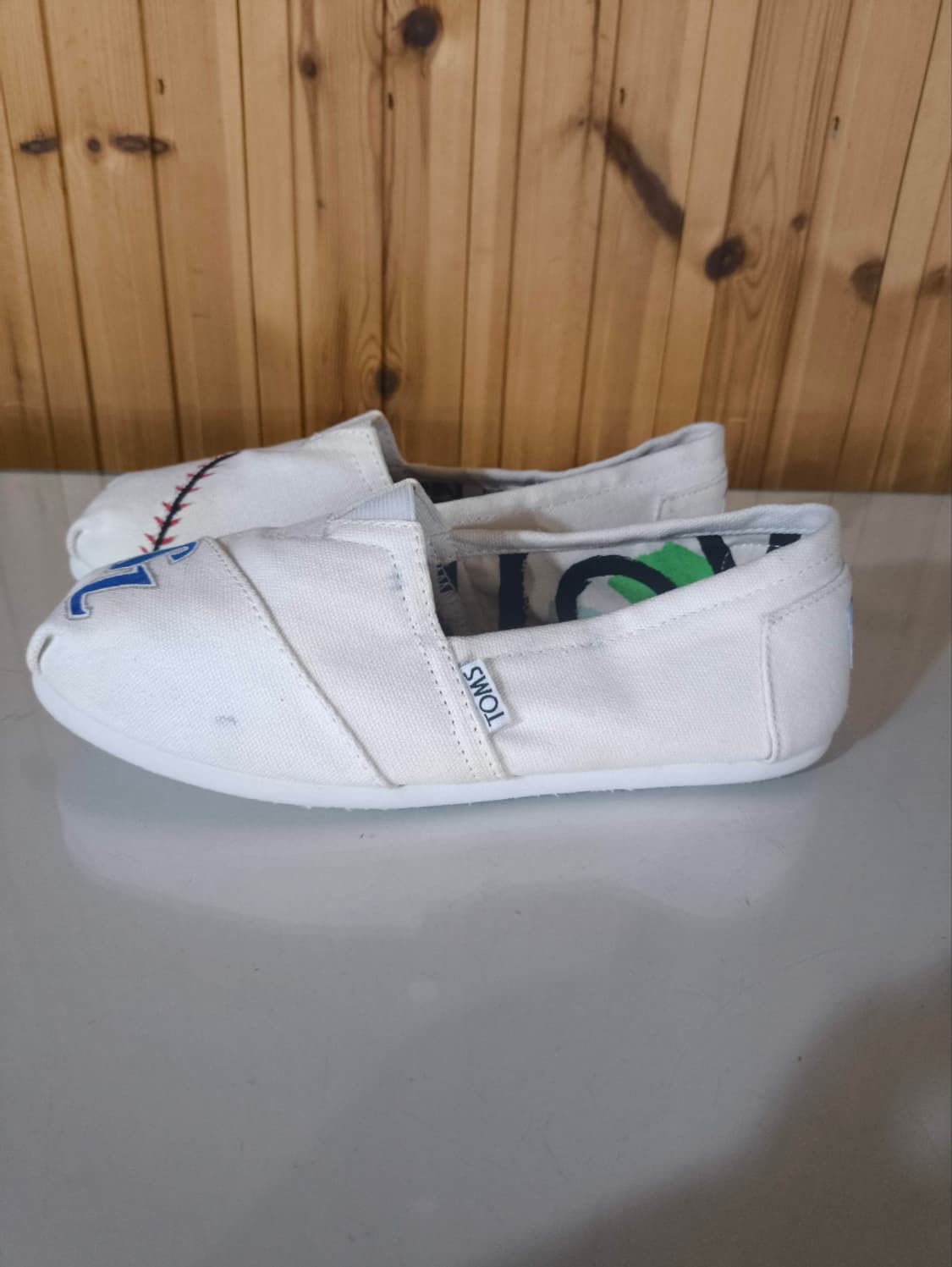 w8.5 255mm 탐스 슬립온 삼성라이온즈 커스텀  상품이미지3