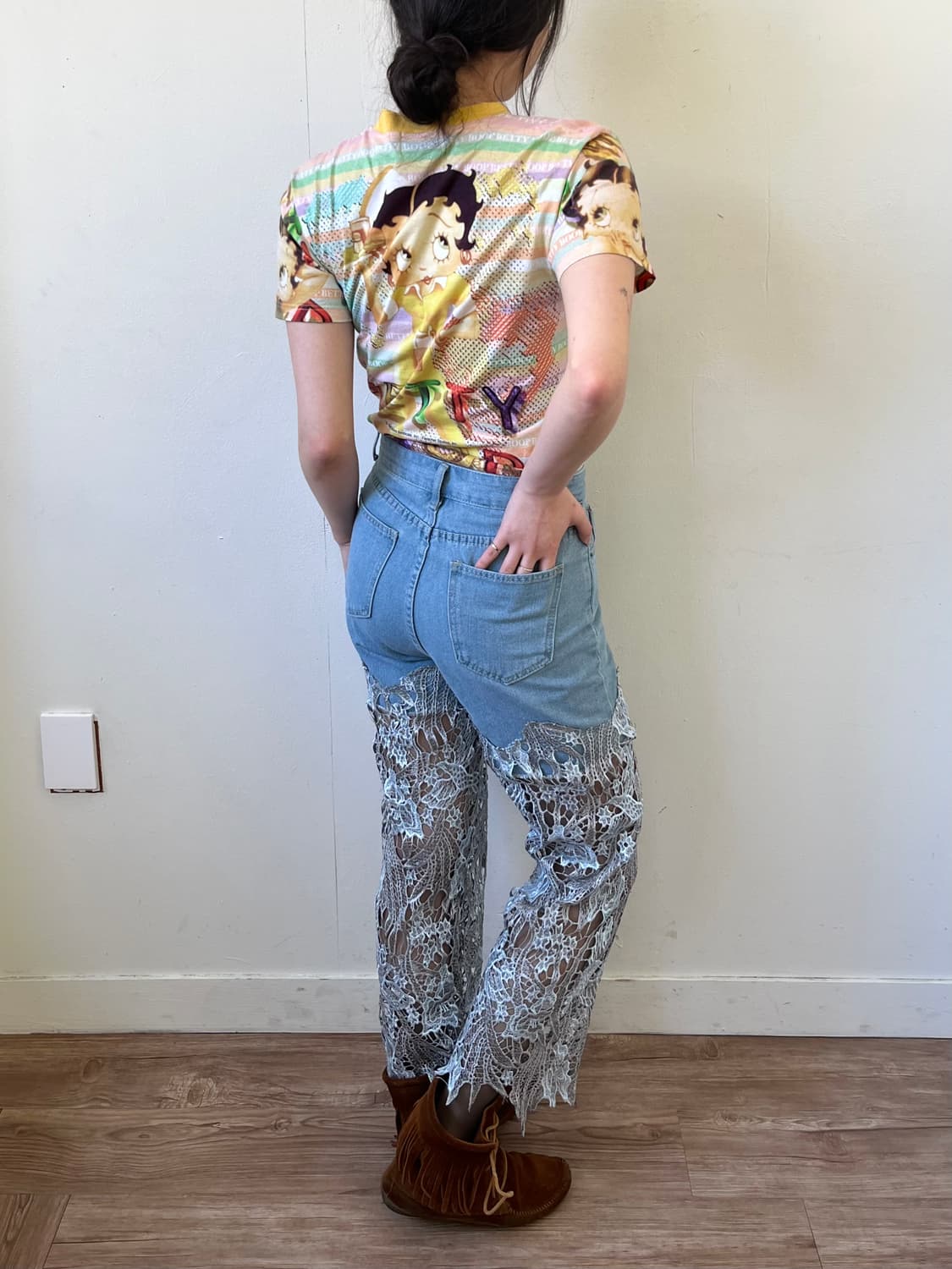 Japan vtg 페이크 버튼 데님 팬츠  상품이미지6