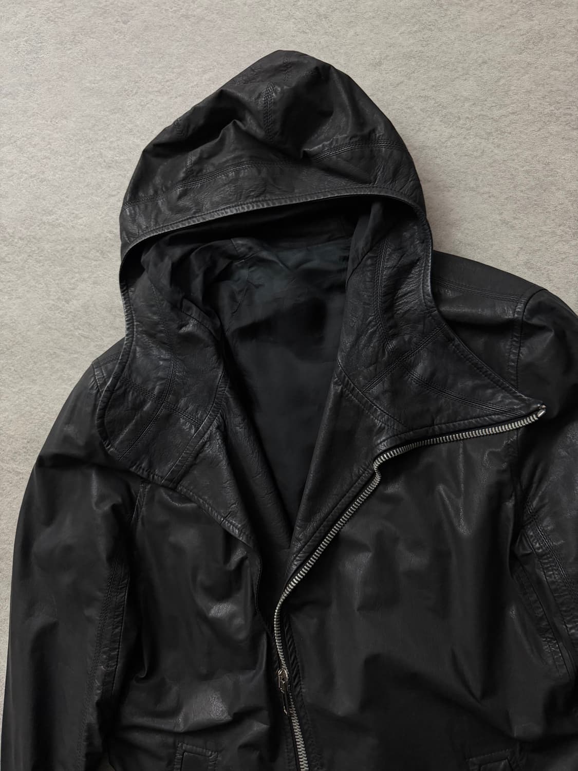 릭오웬스 비대칭 램스킨 자켓 상품이미지3