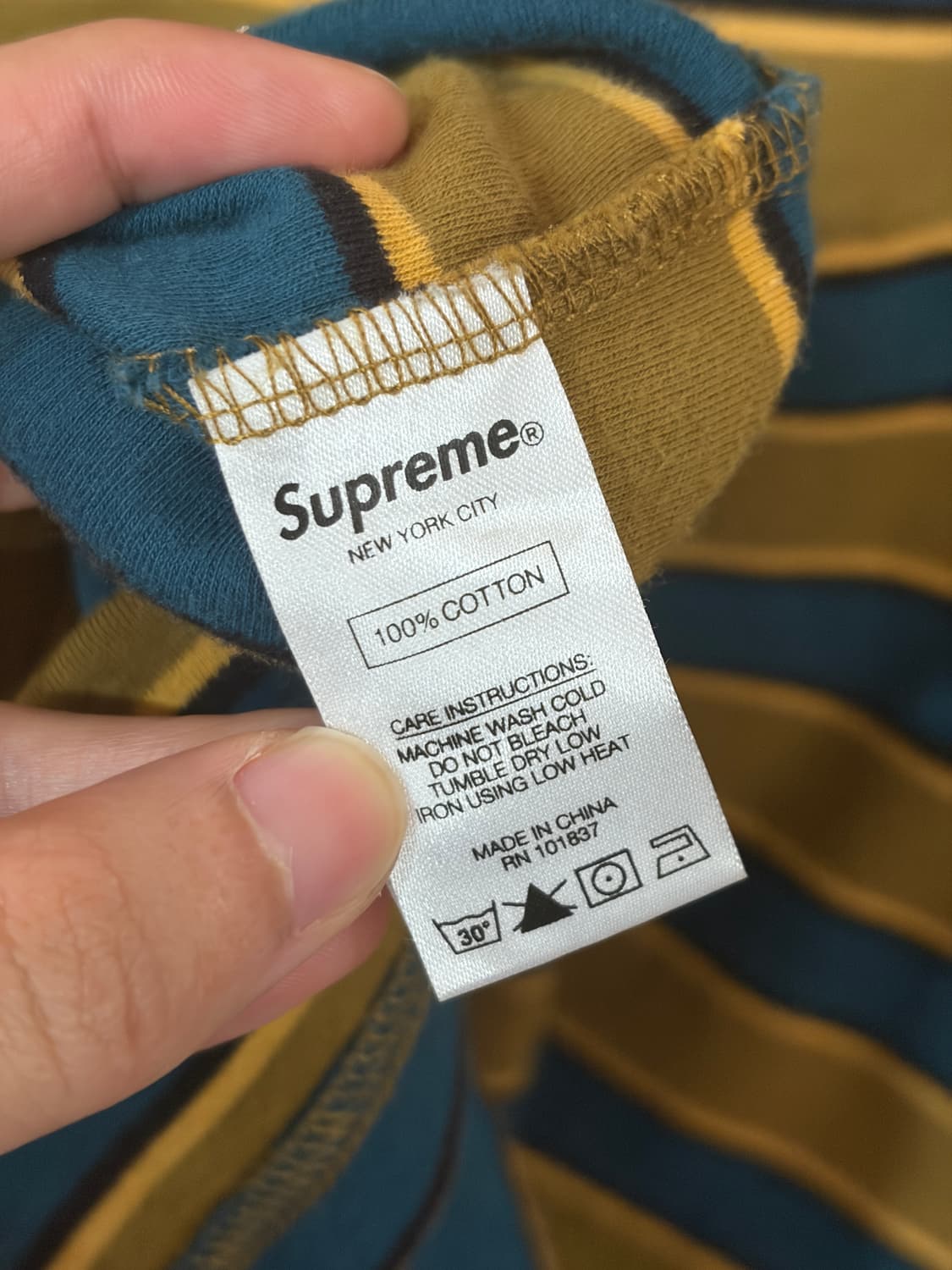 18AW 슈프림 스트라이프 럭비 셔츠 상품이미지6