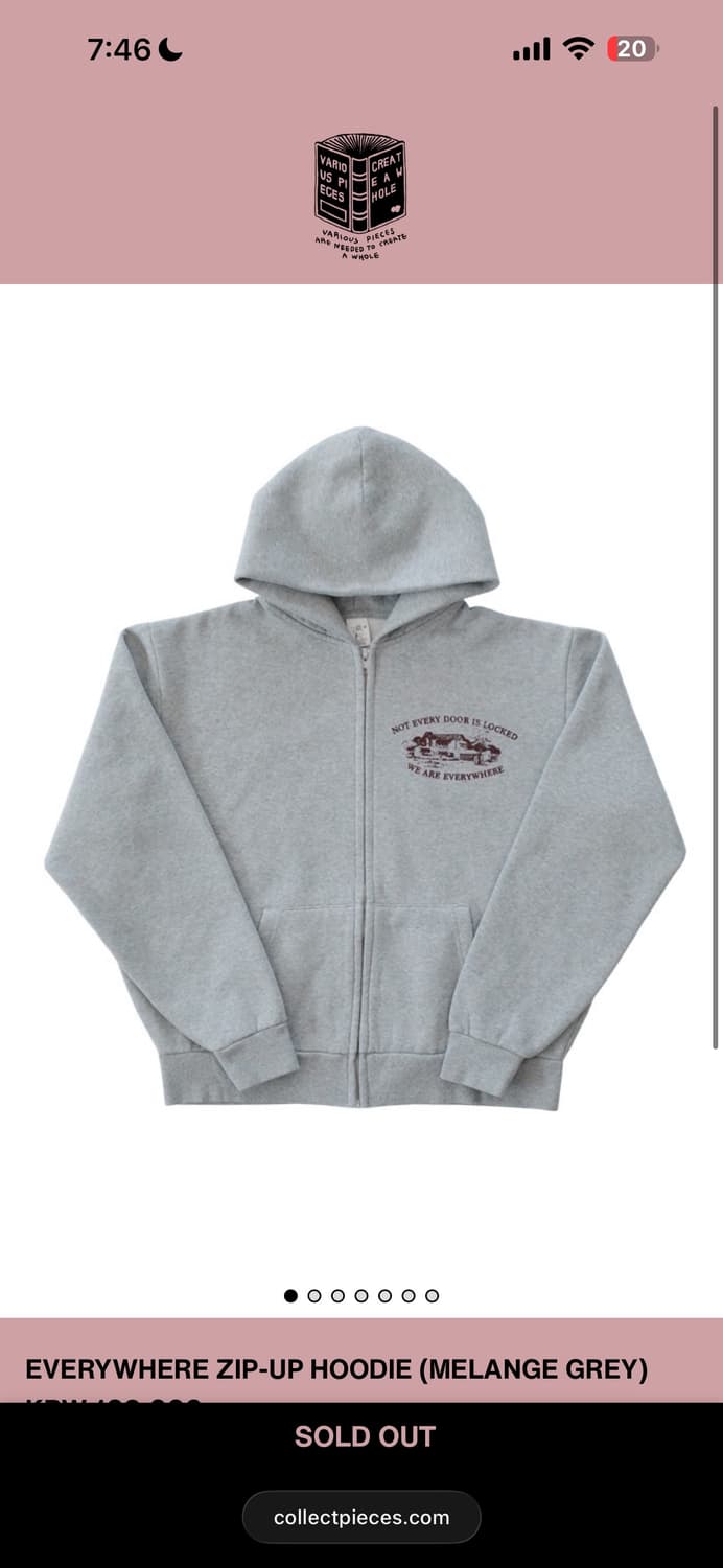 컬렉트피시스 후드집업 그레이 사이즈 M 상품이미지1