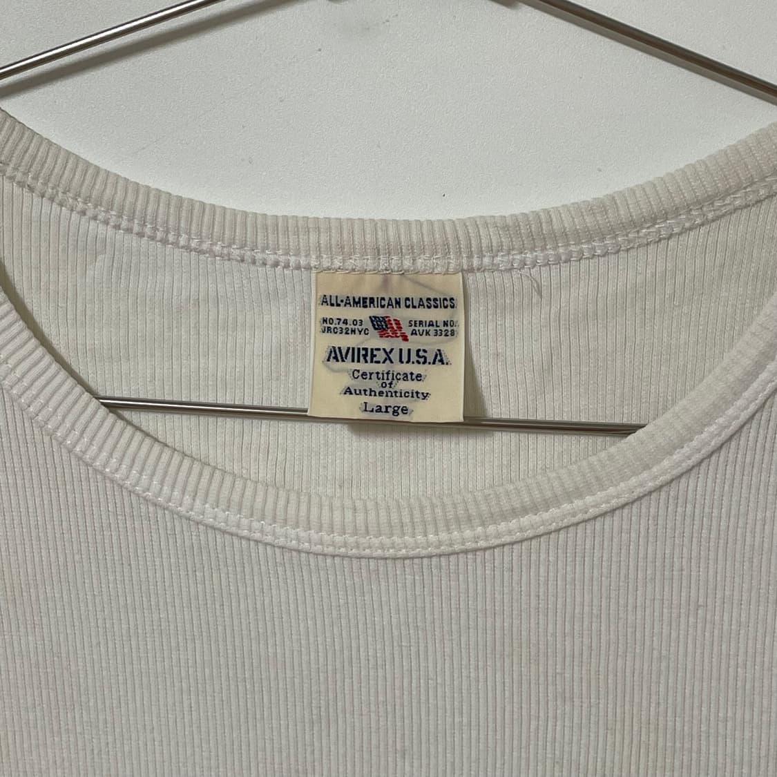 AVIREX WHITE RIBBED SHORT SLEEVE 상품이미지10