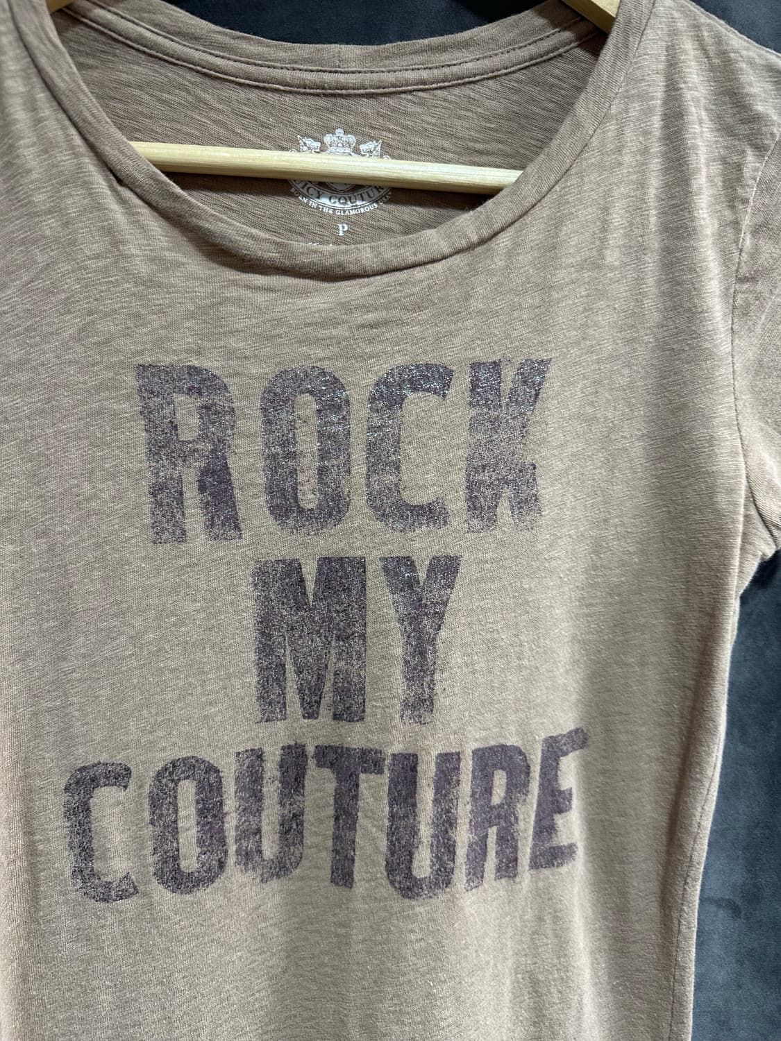 쥬시꾸뛰르 ROCK MY COUTURE 빈티지 반팔 티셔츠 P 베이지 상품이미지2