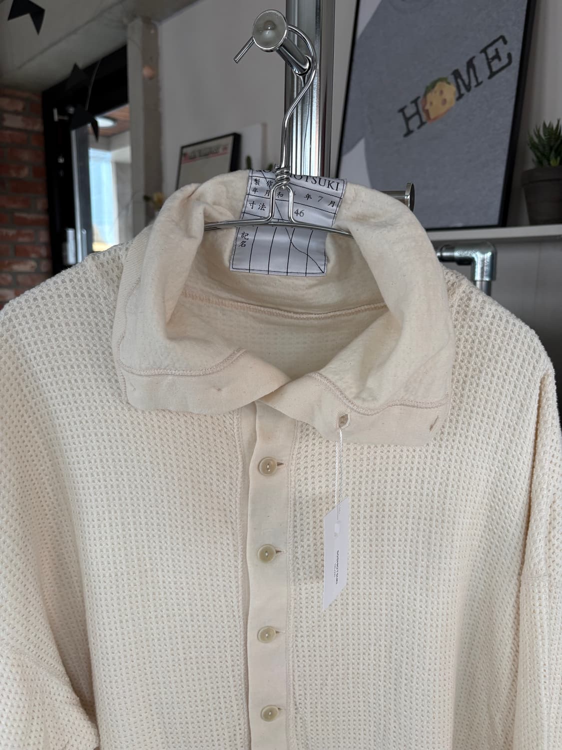 Soshiotsuki 소시오츠키 와플 헨리넥 니트 슬리브 상품이미지3