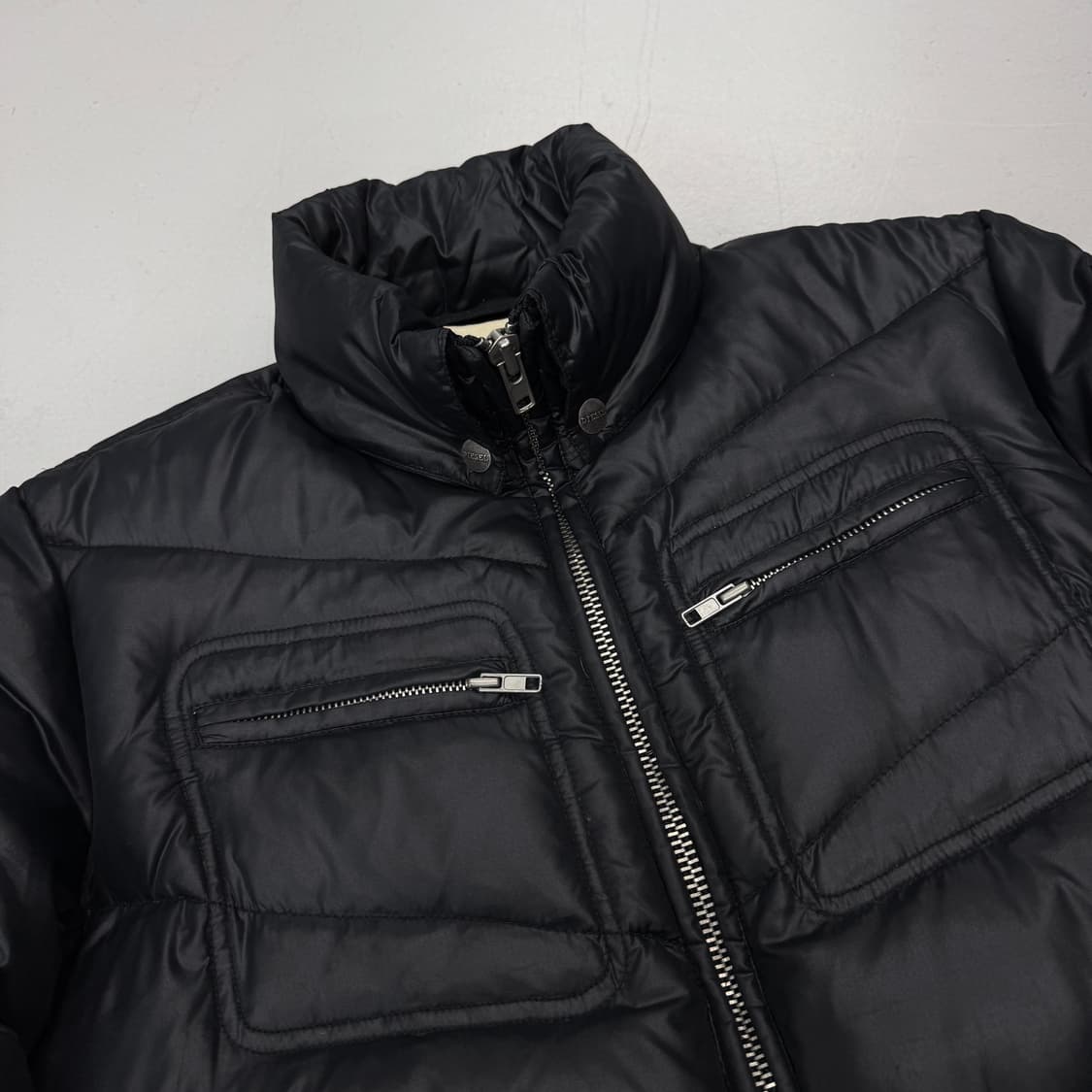 디젤 바이커 구스다운 나일론 패딩 블랙 상품이미지3