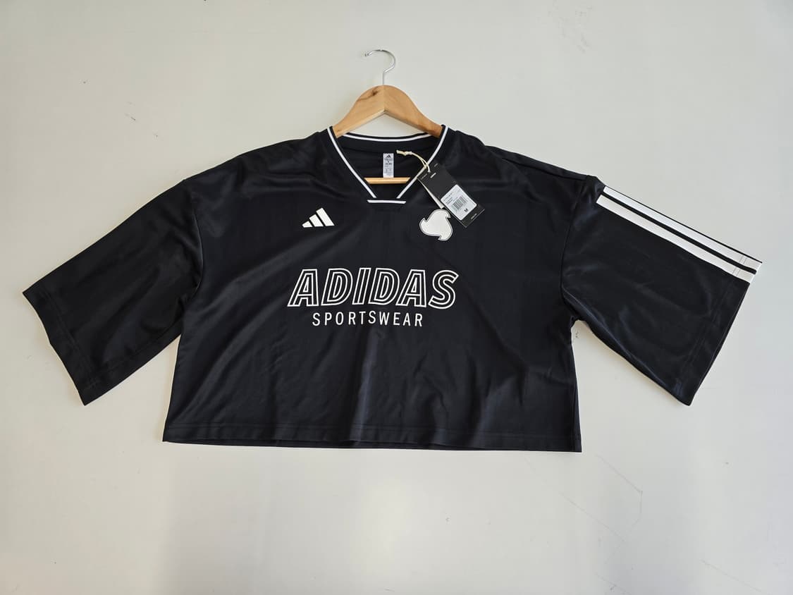 아디다스 티로 Q2 오버사이즈 크롭티셔츠 블랙 M 상품이미지1
