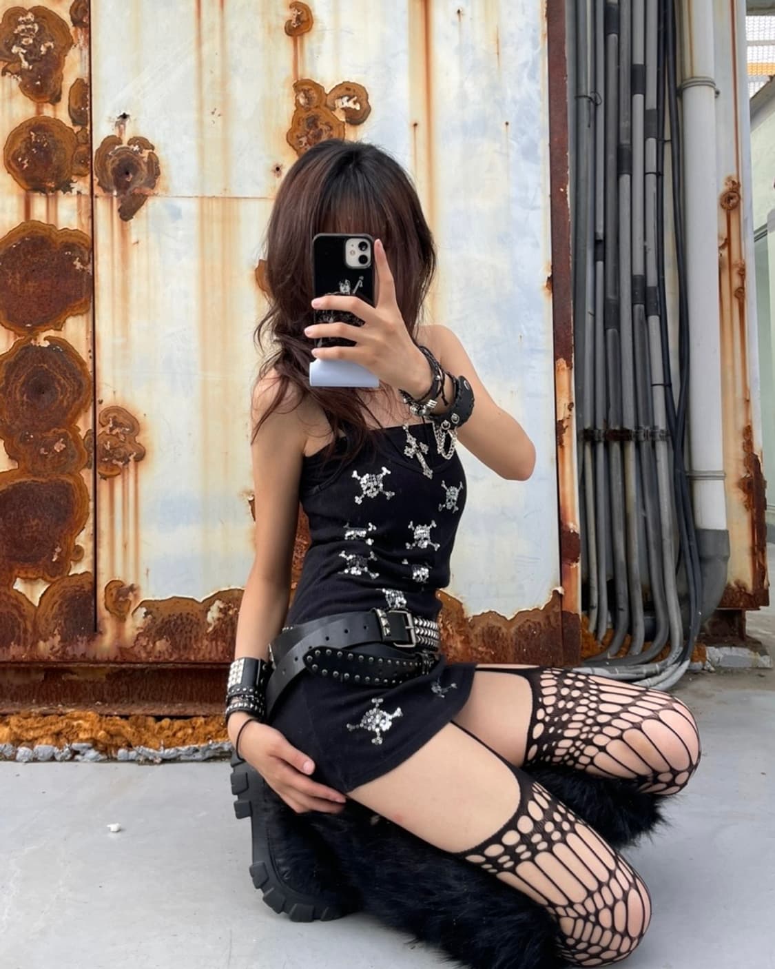 🎸스컬 패치 디테일 슬리브리스🎸 상품이미지2