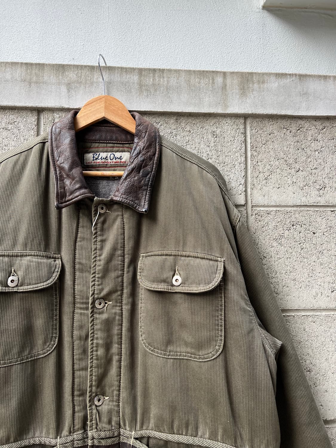 1980/90s BLUE ONE CORDUROY 가죽코듀로이헌팅자켓 상품이미지6