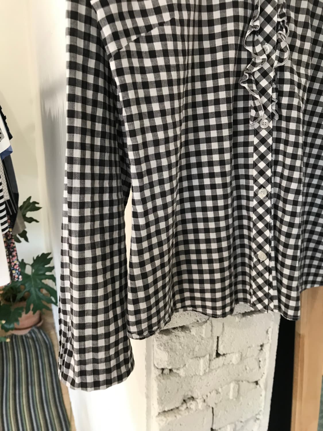 Vintage check frill shirt 상품이미지3