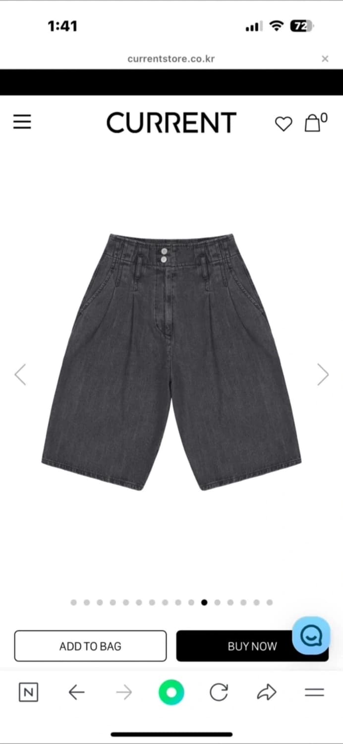 CURRENT 하프 데님 팬츠 새상품 상품이미지2