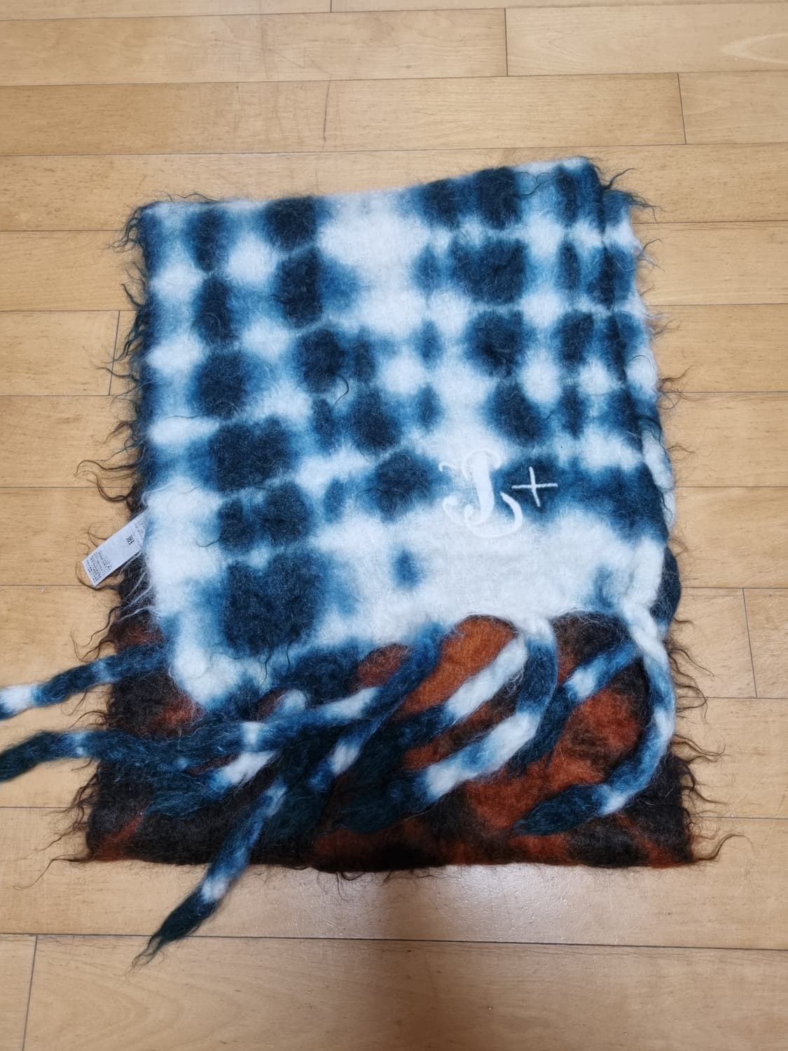 질샌더 모헤어 스카프 타이 다이 블루 오렌지 상품이미지2