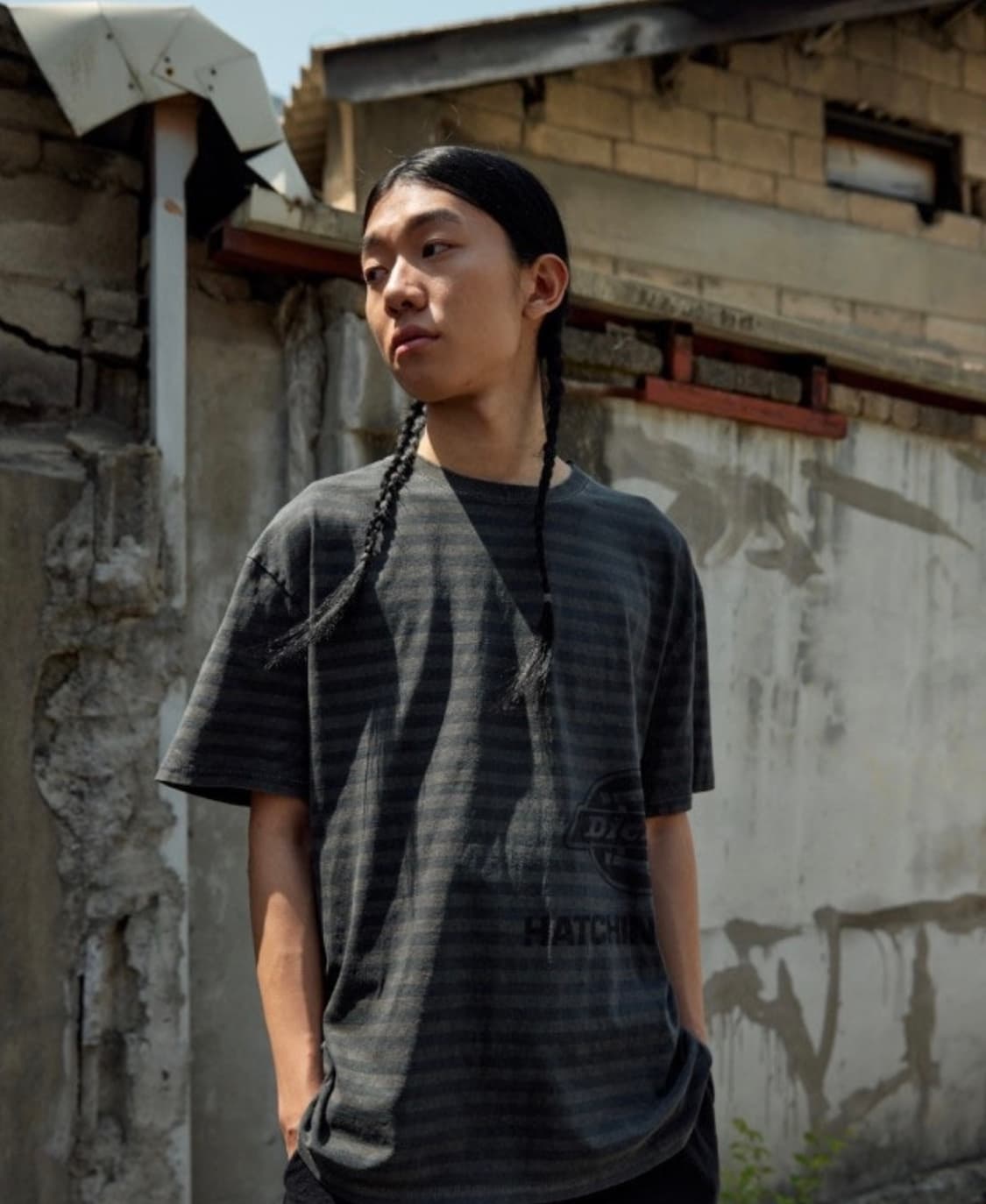 새상품) 디키즈 x 해칭룸 스트라이프 다이드 티셔츠 옐로우 4사이즈 상품이미지2