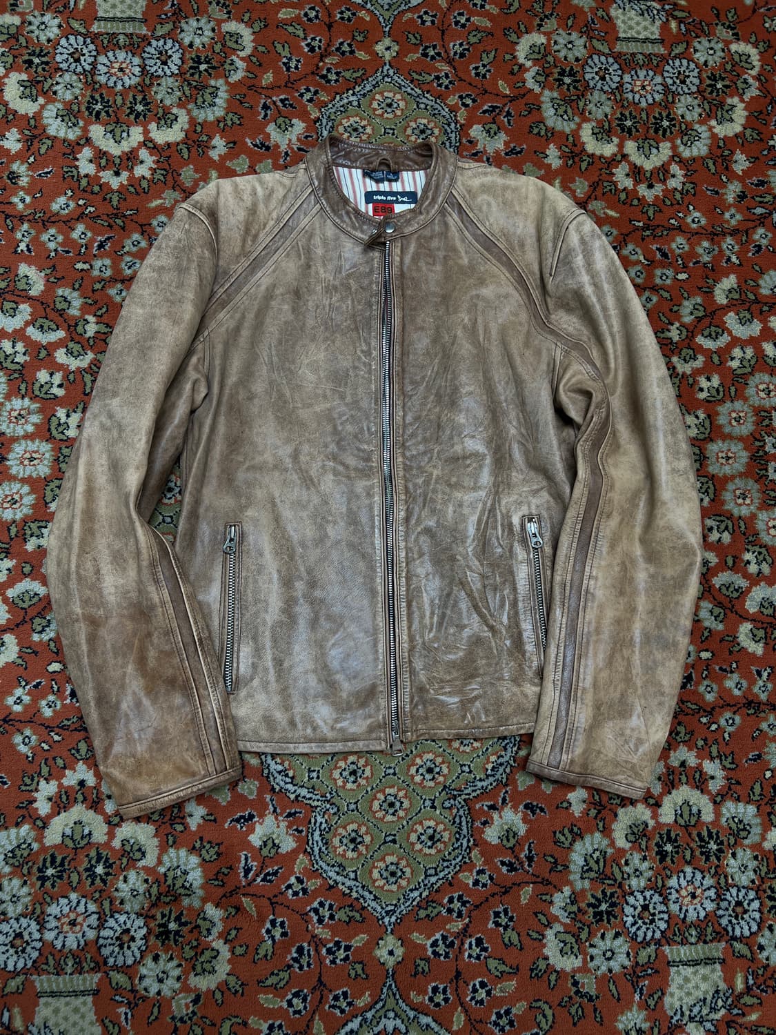 [L] Triple Five 빈티지 리얼레더 싱글 라이더 자켓 상품이미지3