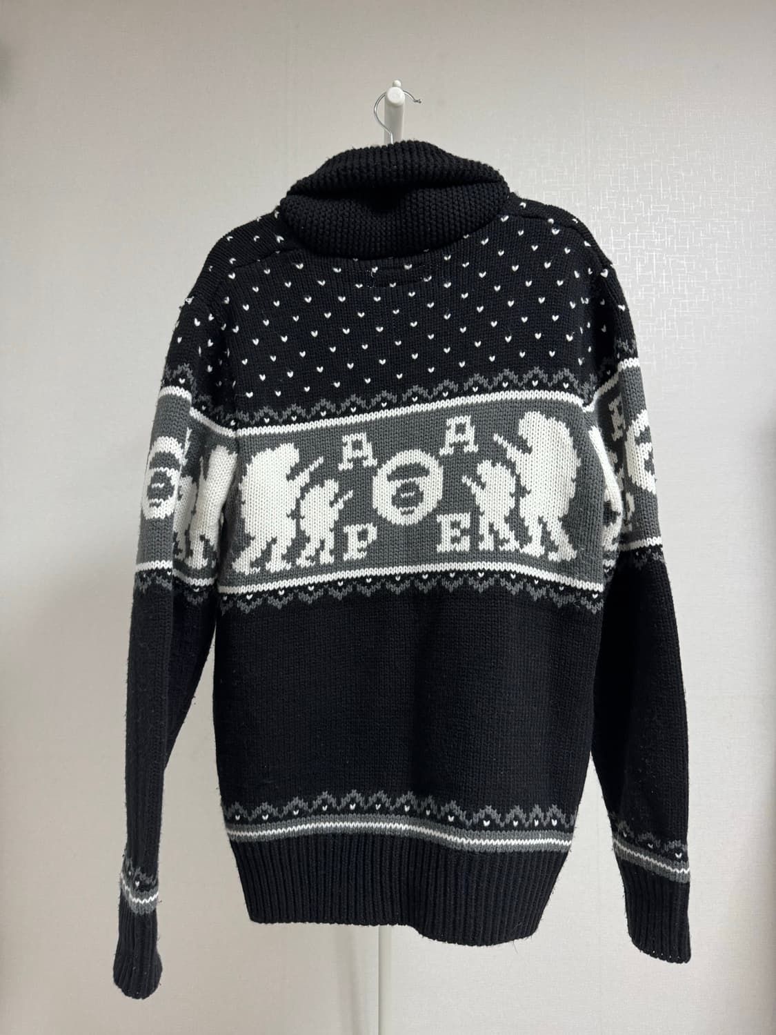 Bape 베이프 니트 집업 XL 상품이미지3