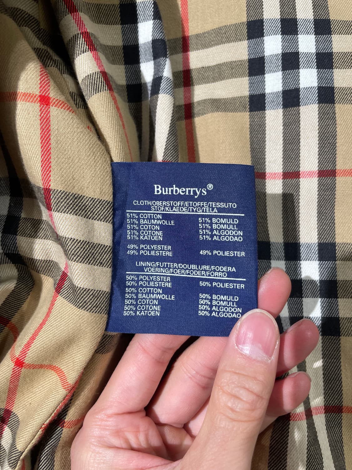 버버리 베이지 히든 버튼 벨티드 코튼 코트 상품이미지9