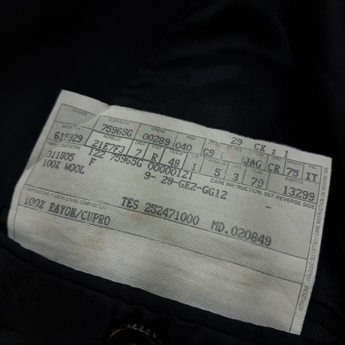 CL084 L 구찌 3-버튼 버진 울 티켓 포켓 싱글 블레이저 상품이미지6