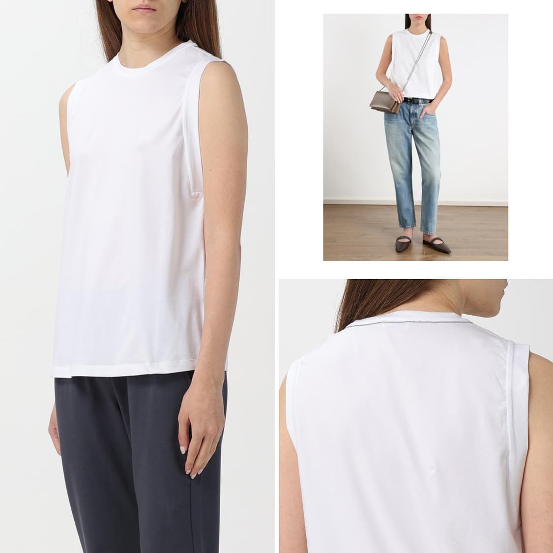 브루넬로쿠치넬리 모닐리 넥라인 탱크탑 상품이미지2