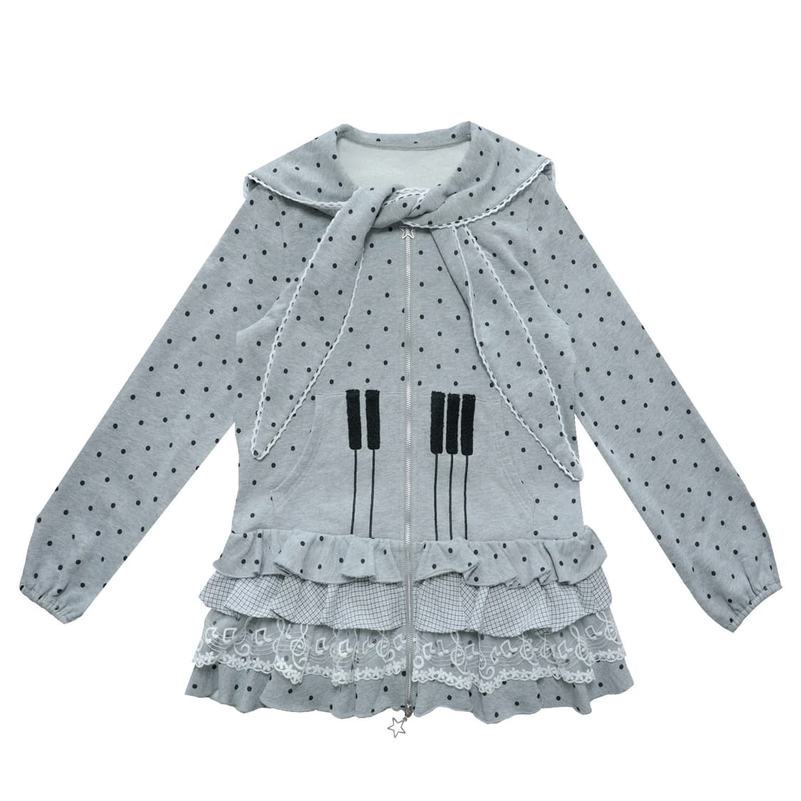 Piano Buttons Polka Dots Dress 상품이미지1