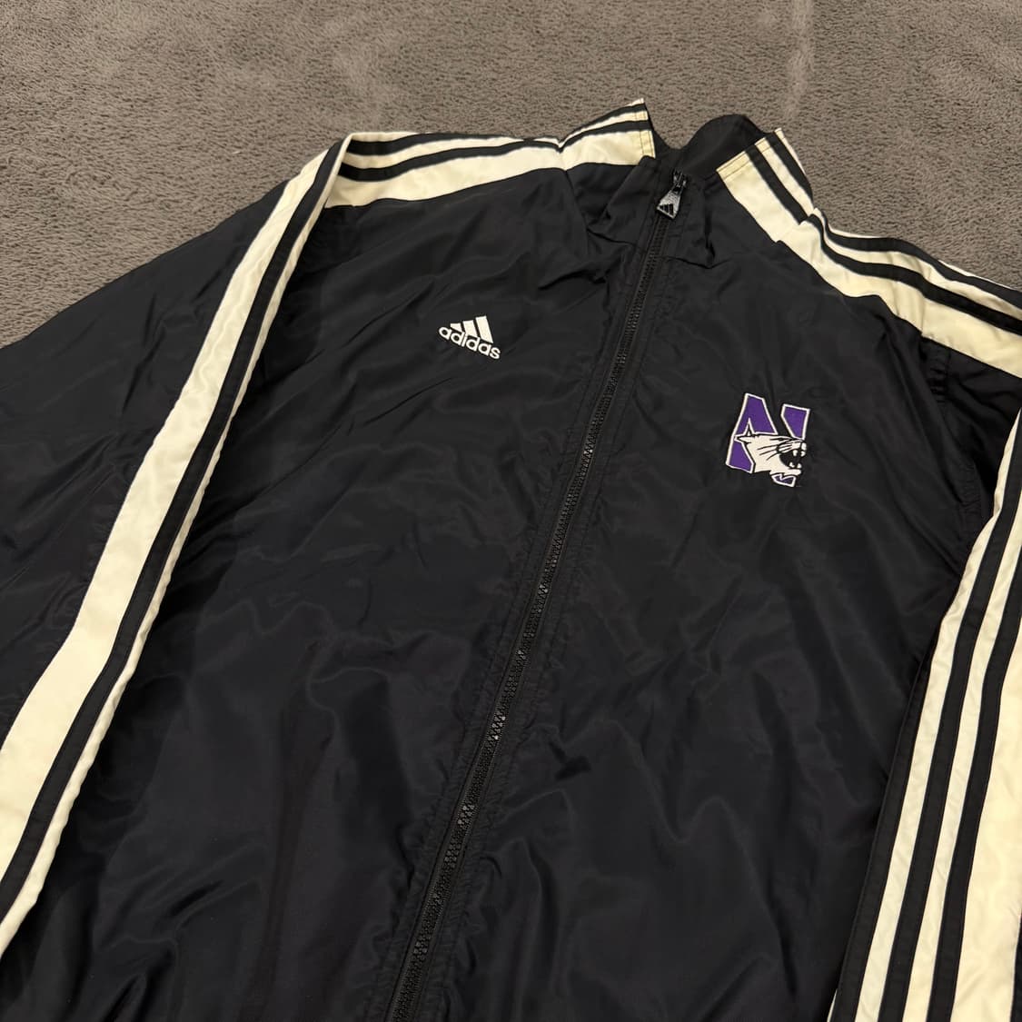 [정품/M] 아디다스 올드스쿨 노스웨스턴 와일드캣츠 트랙 바람막이 자켓 상품이미지1