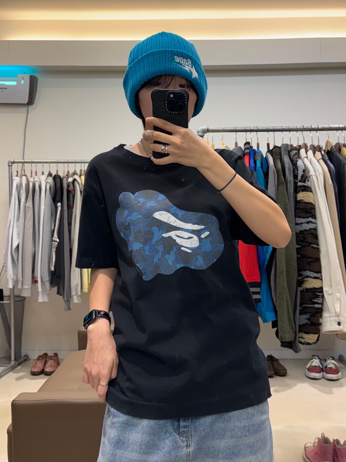 베이프 ABC 카모 에이프 페이스 STA 반팔 티셔츠 상품이미지5