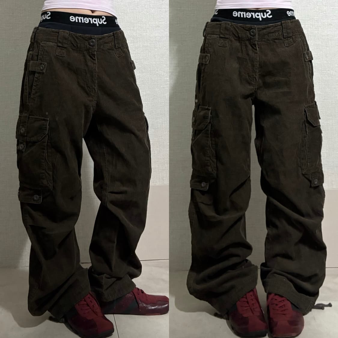 브라운 코듀로이 카고팬츠 상품이미지1