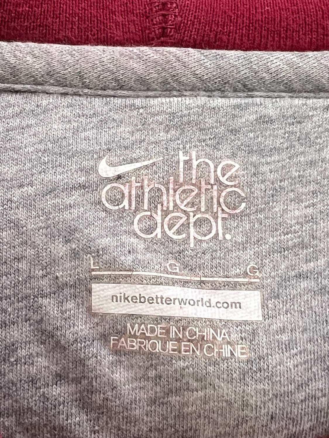 (L) 나이키 프렌치 테리 후드 티 딥레드 상품이미지5