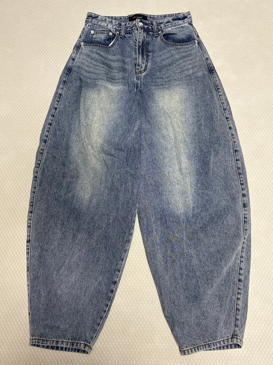 배기 워싱 와이드 벌룬 데님팬츠 상품이미지1