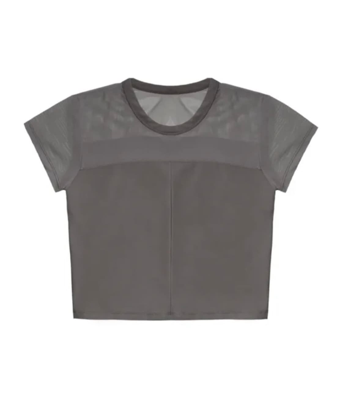 오호스 반팔 Half sheer jersey 차콜 색상 상품이미지1