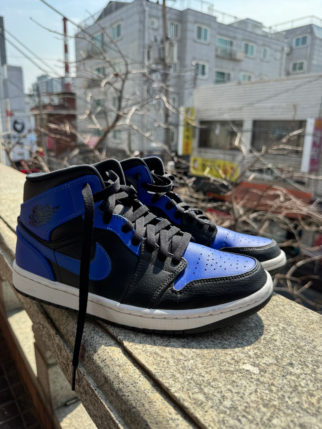 나이키 에어 조던 1 미드 블랙/블루 255mm 상품이미지2