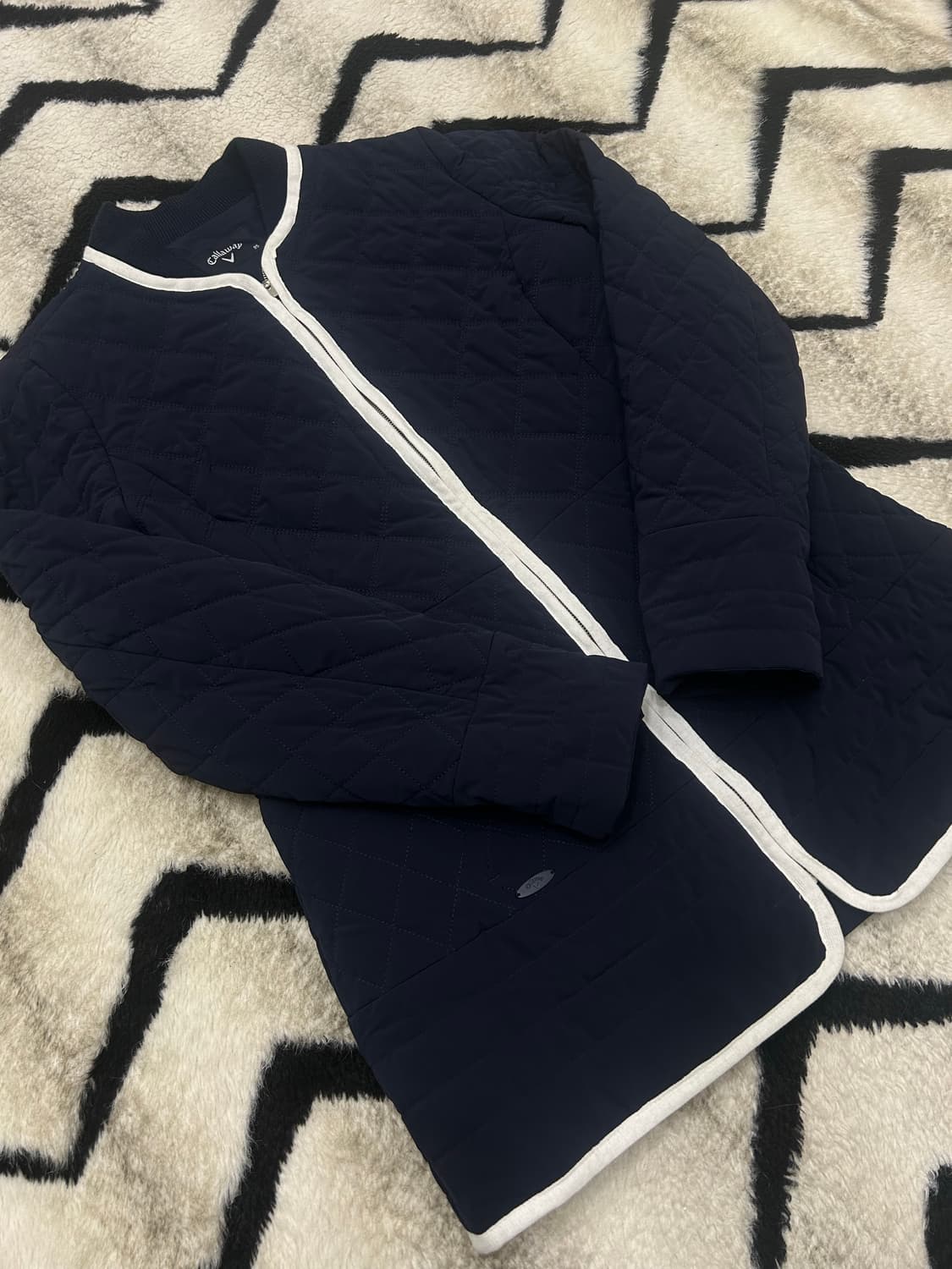 [M]캘러웨이 골프 심플 롱 퀄팅 자켓/네이비 상품이미지3