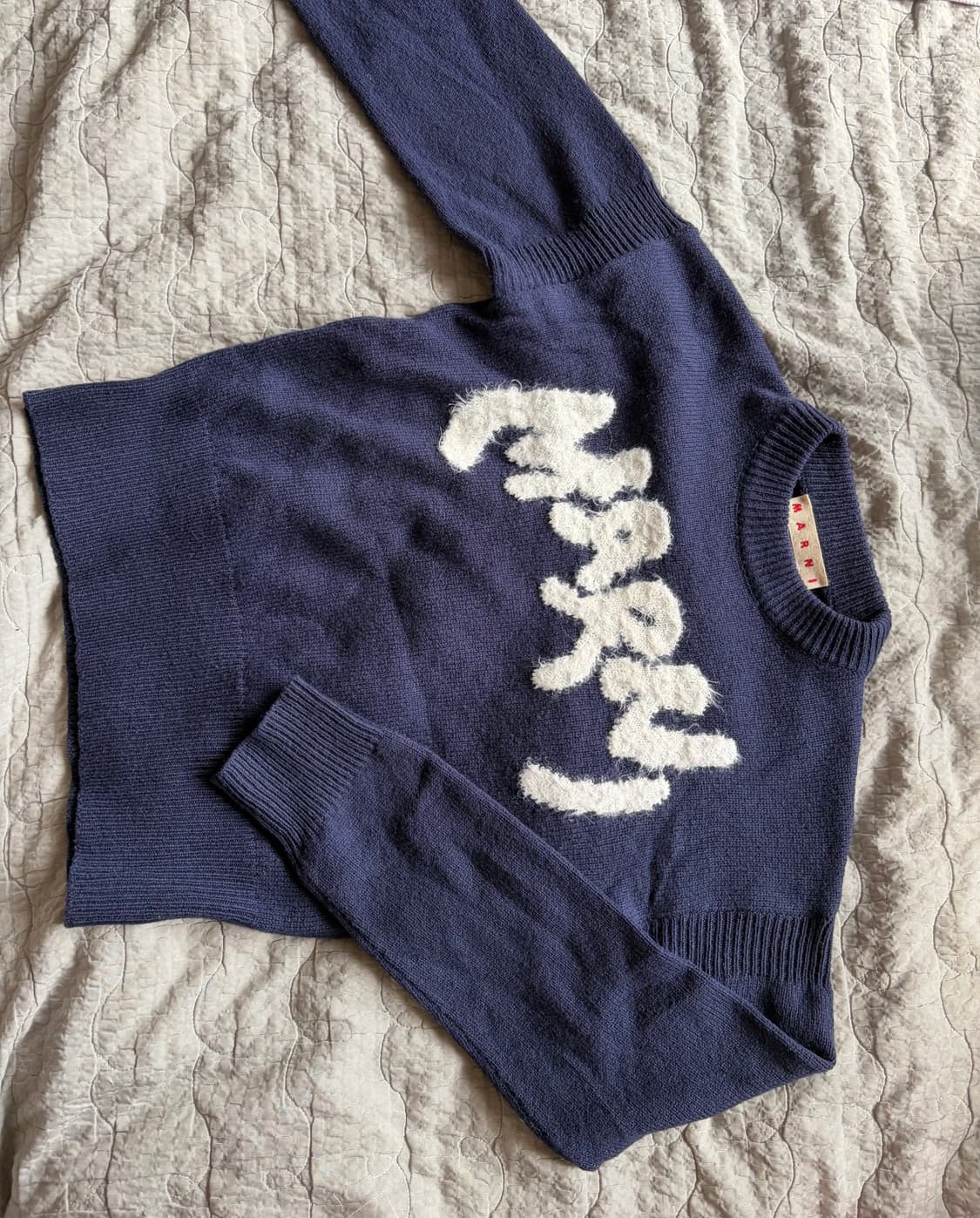 마르니 셰틀랜드 울 로고 니트 (아이리스) 상품이미지1