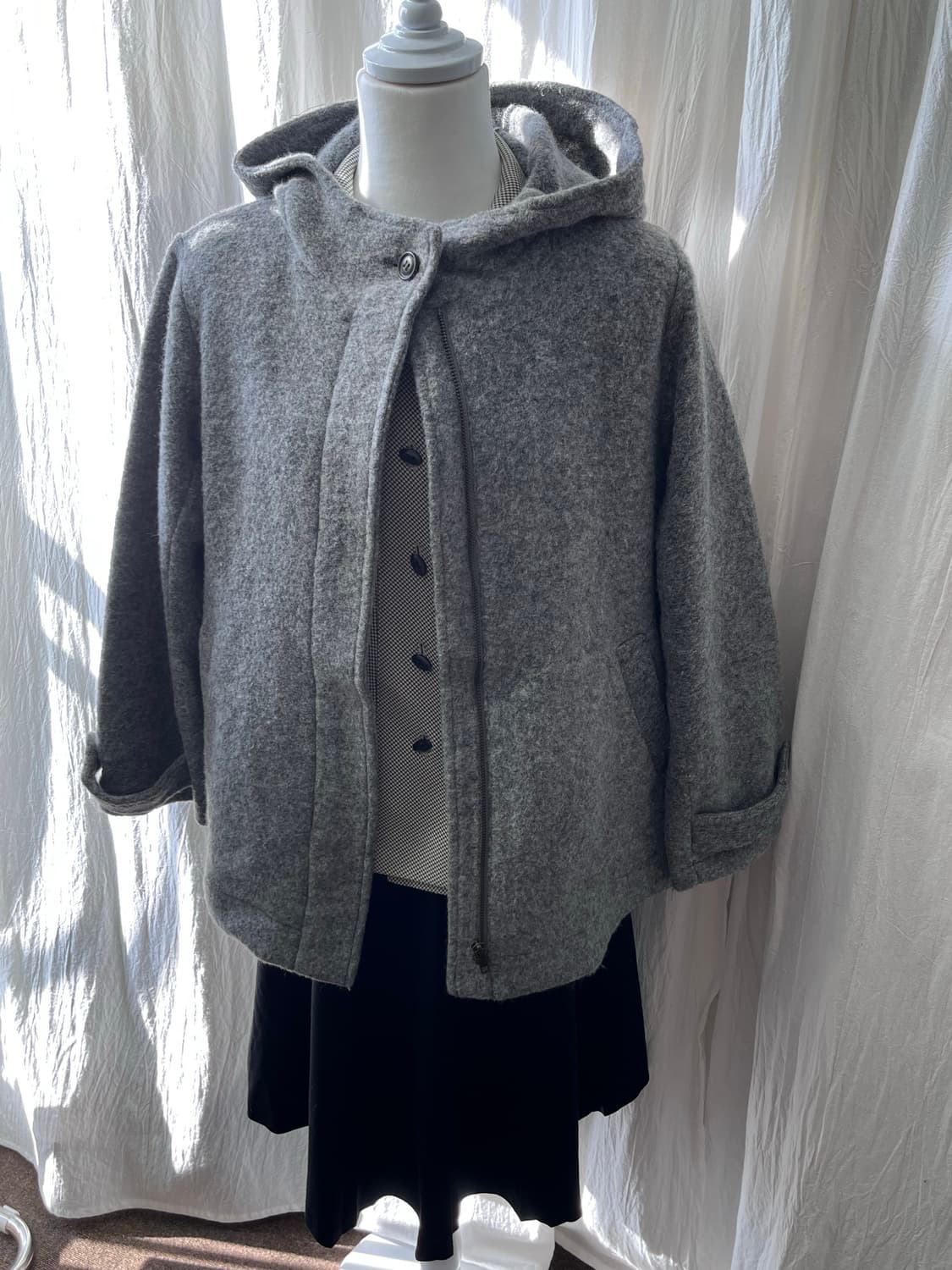 Sm2 사만사모스 하이넥 울 후드 숏코트 상품이미지10