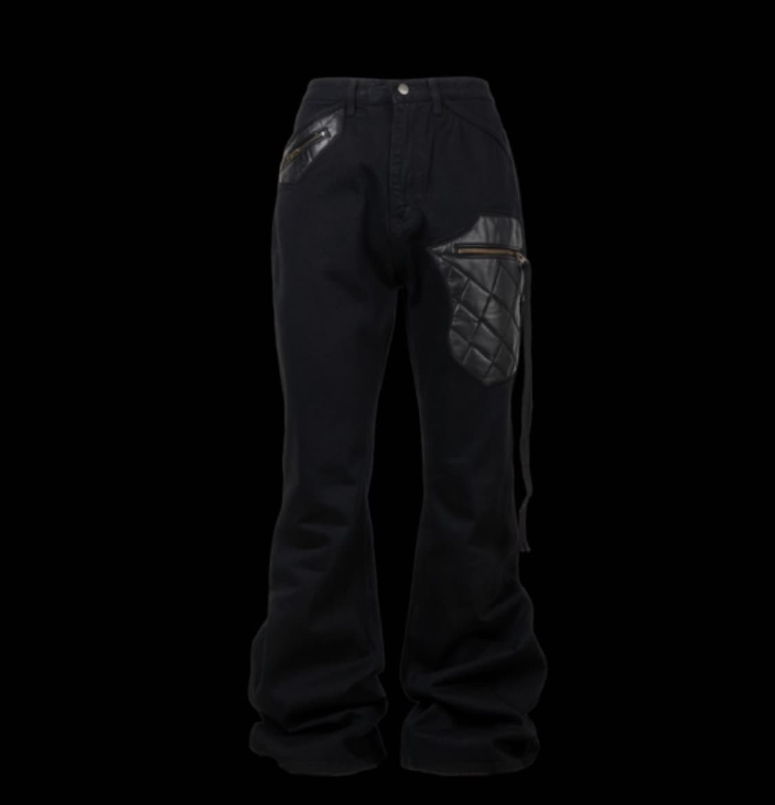 (구매) 에모스탠스클럽 레더패치 데님 팬츠 v1 상품이미지1