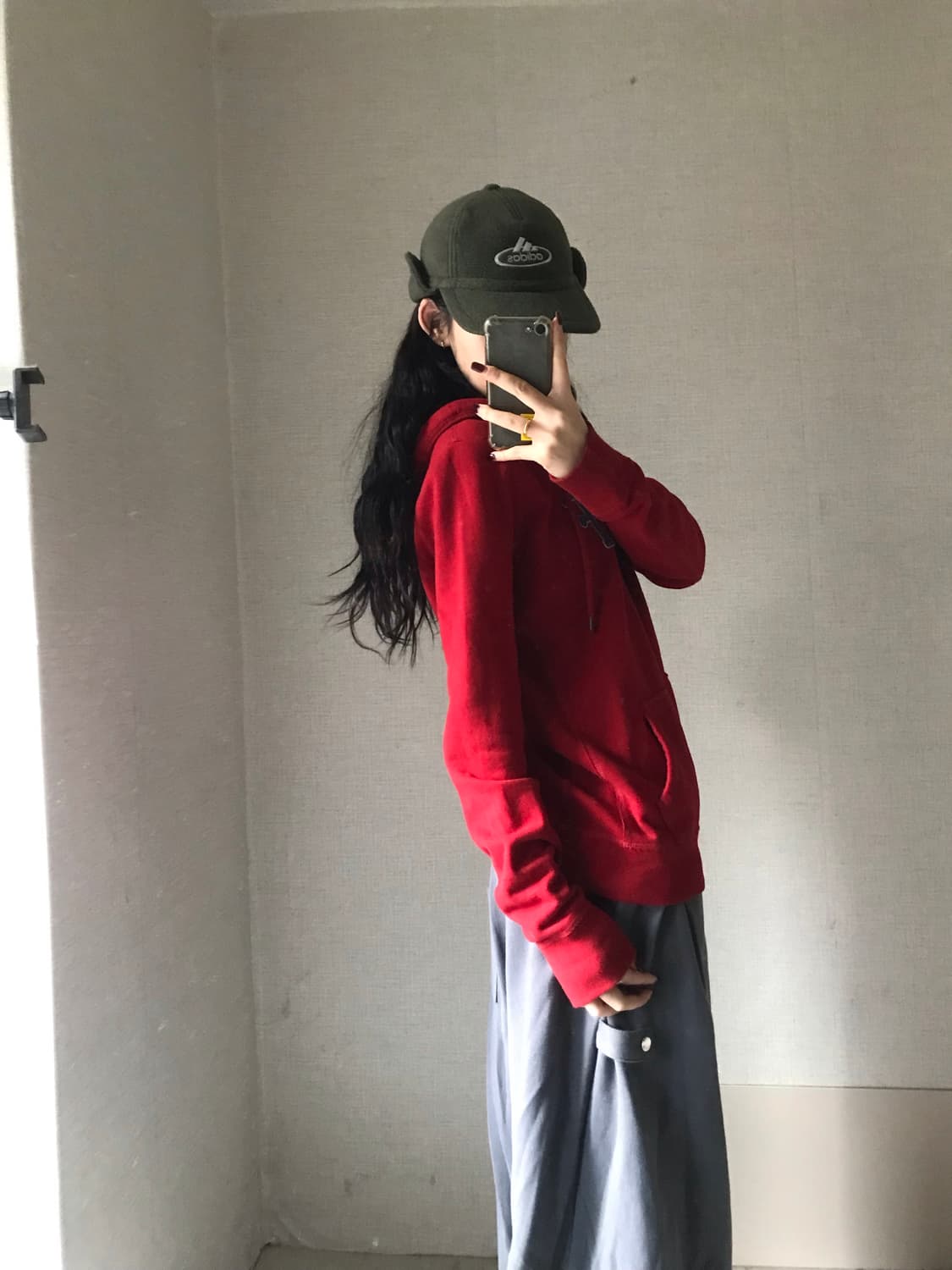 아베크롬비 레드 후드티 상품이미지5