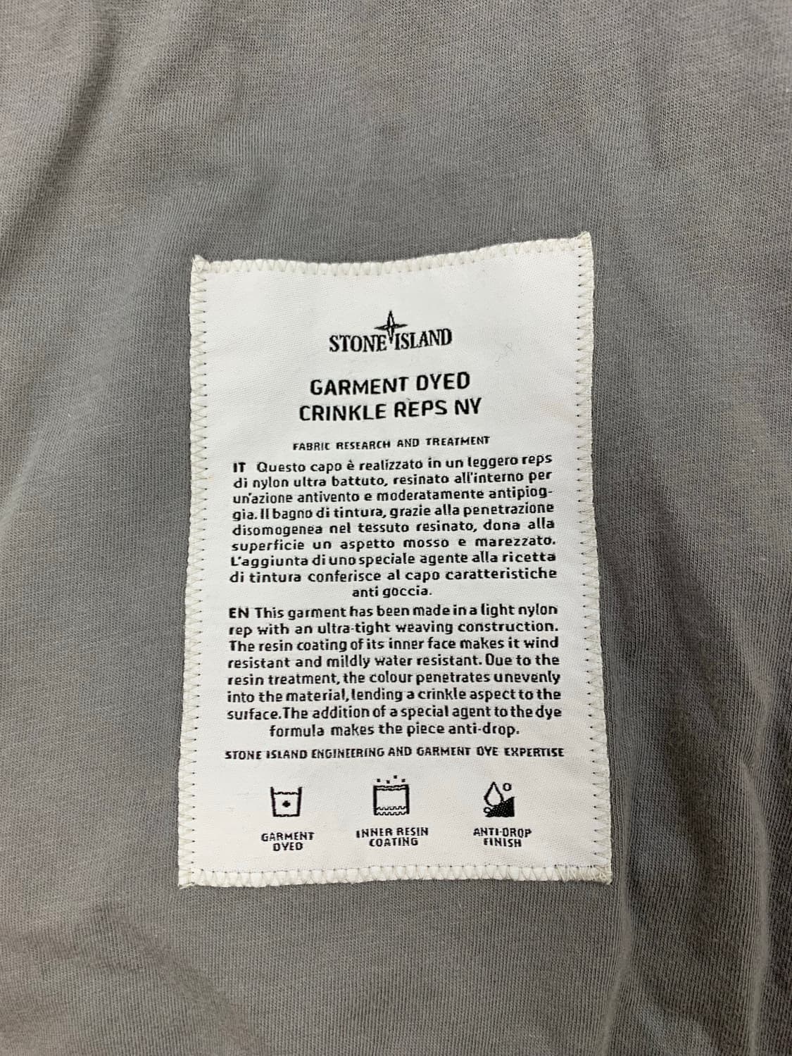 [XL] 백화점판 정품 스톤아일랜드 20SS 크링클랩스 NY 자켓 상품이미지6