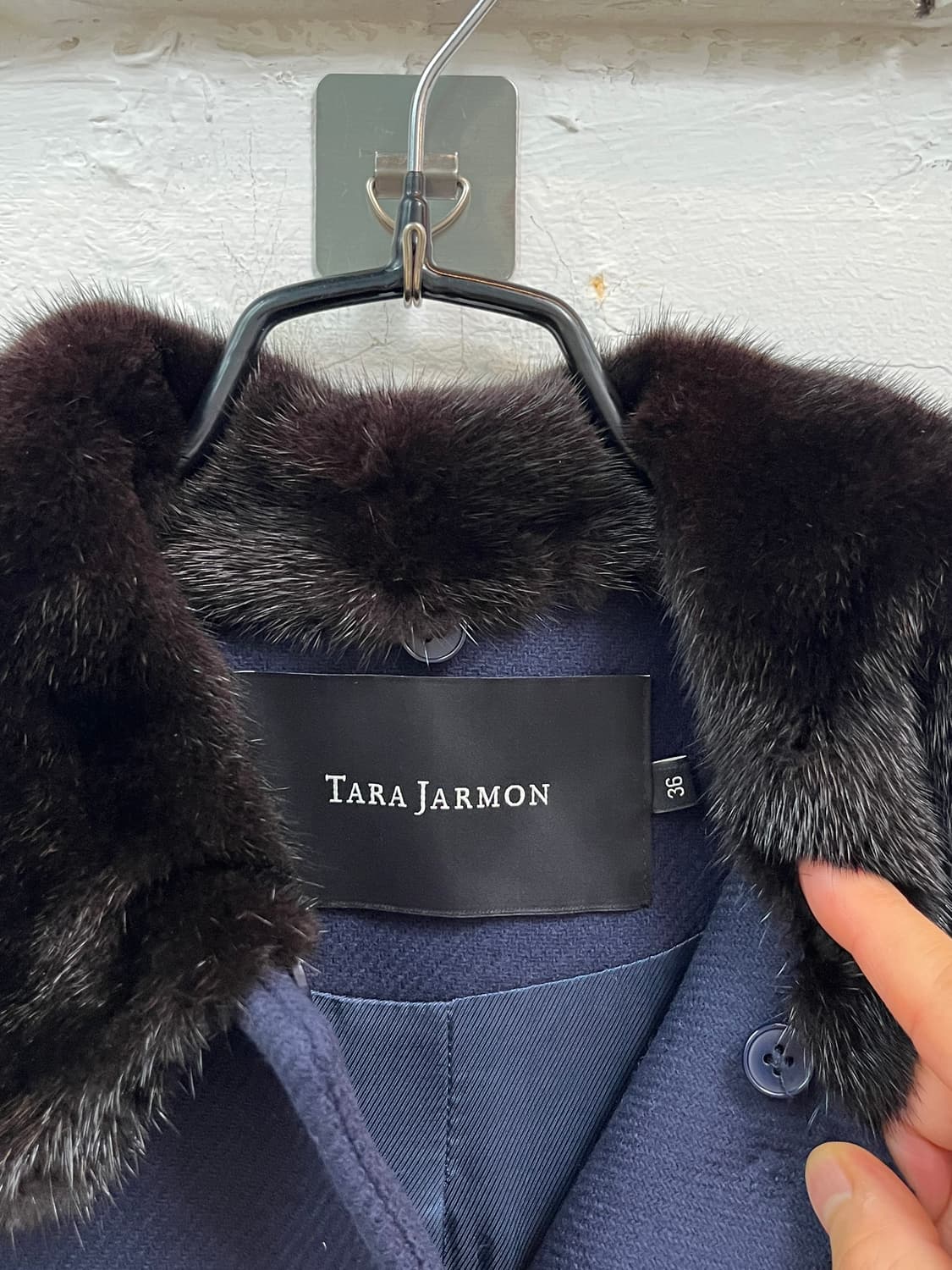 Tara Jarmon 디테처블 밍크 카라 울 코트 36 상품이미지2