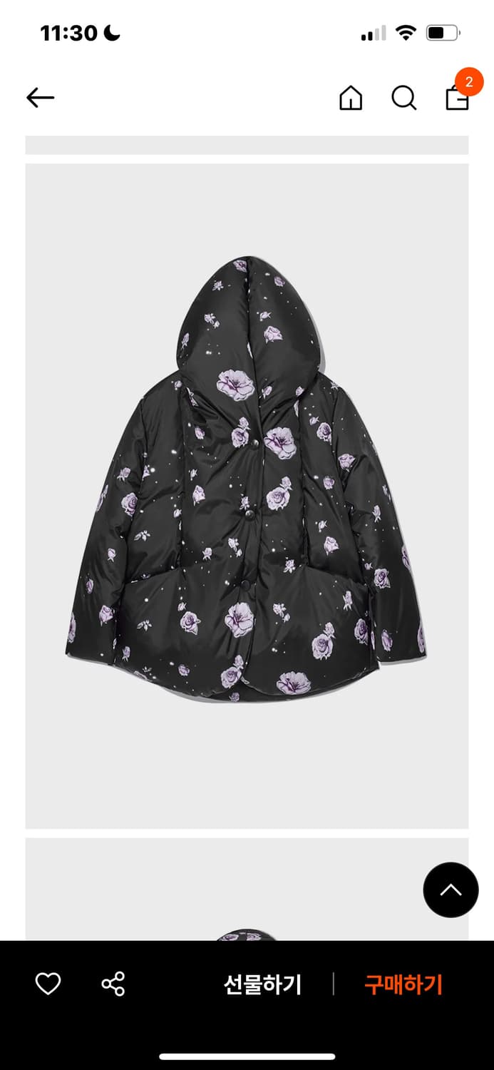 open yy 오픈와이와이 플라워 푸퍼 패딩 상품이미지1