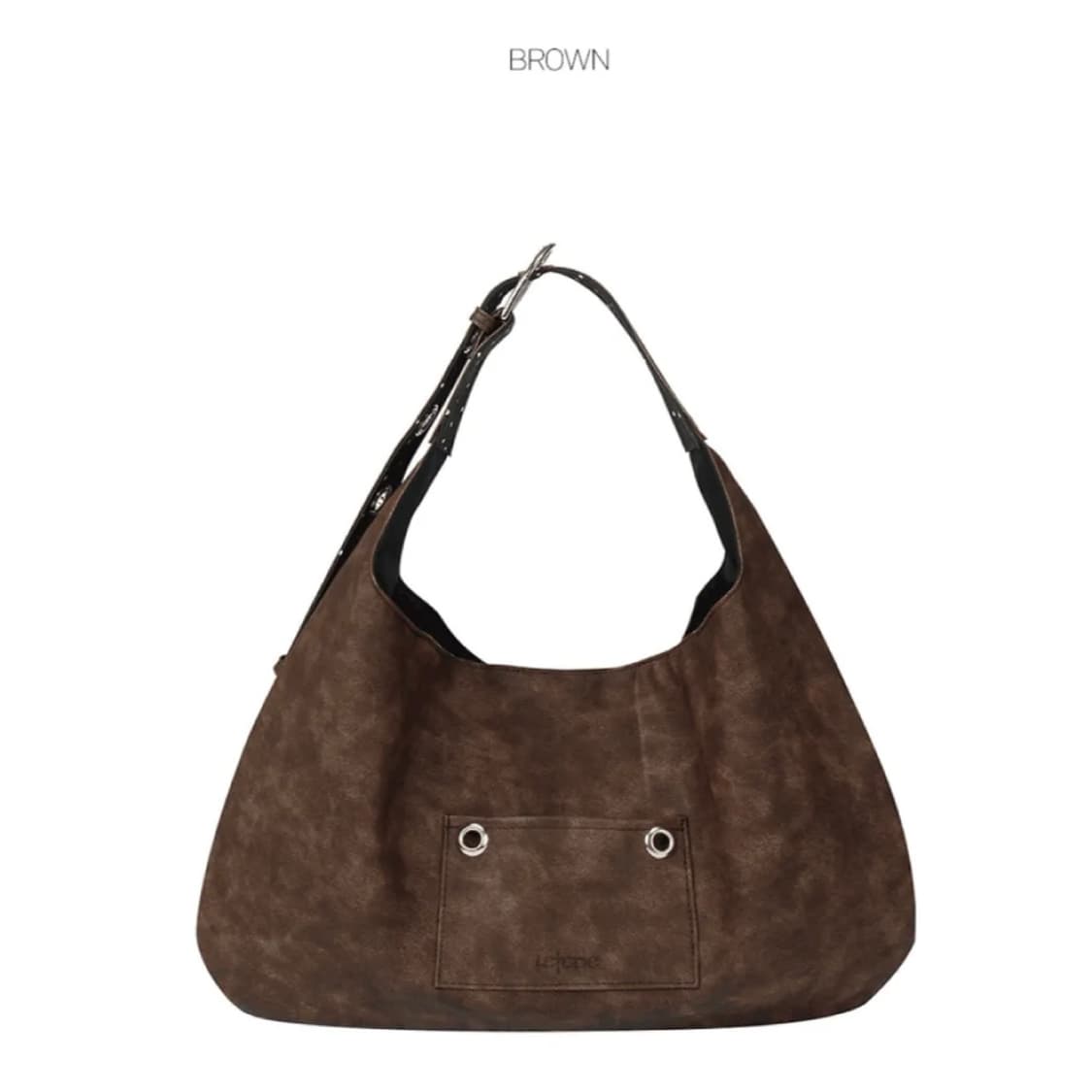 레터리 버클 리버시블 숄더백 브라운 상품이미지3