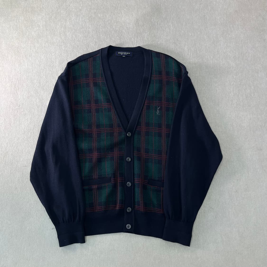 100 입생로랑 93s 아카이브 체크 가디건 상품이미지1