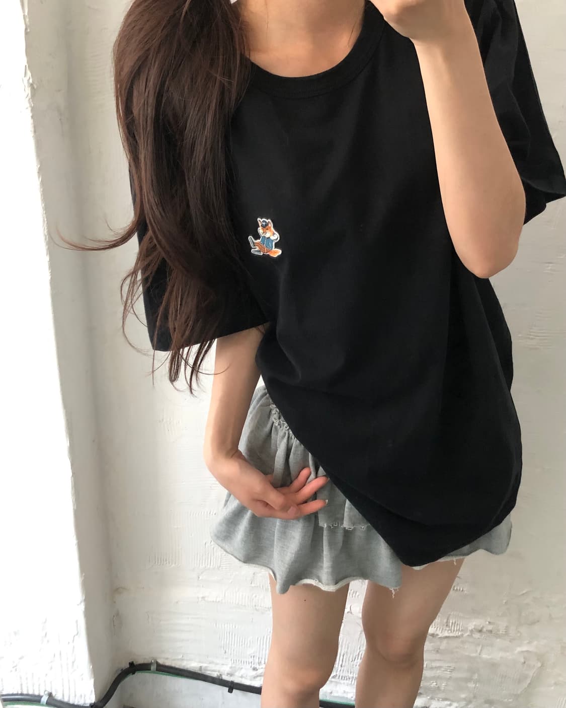 Maison Kitsuné 메종키츠네 블랙컬러 폭스로고 티셔츠 상품이미지6