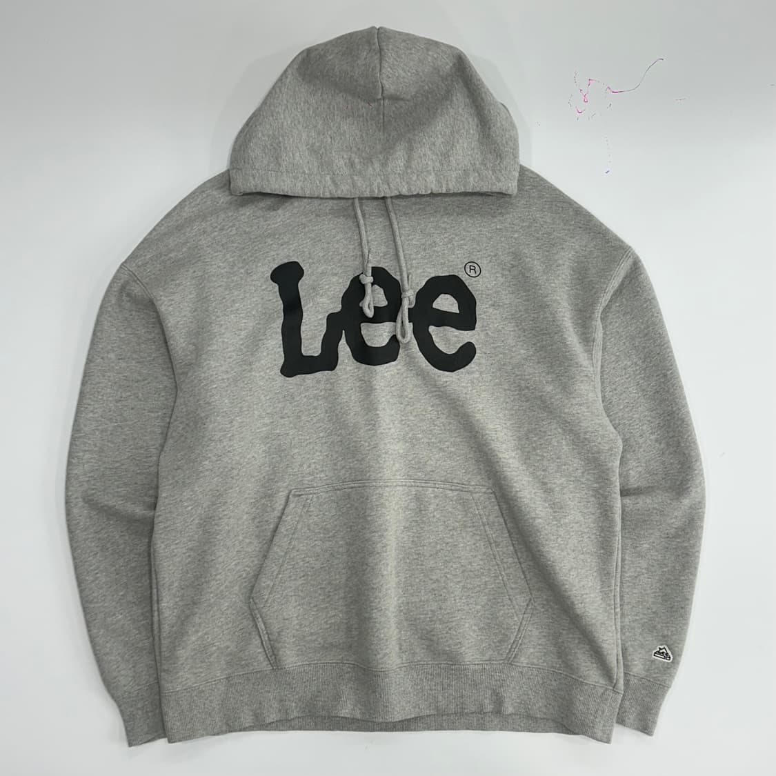 Lee 리 블랙 로고 그레이 후드티 상품이미지3