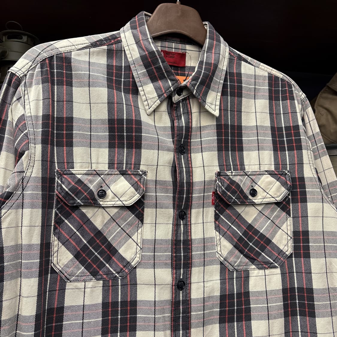00s 리바이스 레드탭 재팬라인 코튼트윌 타탄체크 워크셔츠 N867 상품이미지3