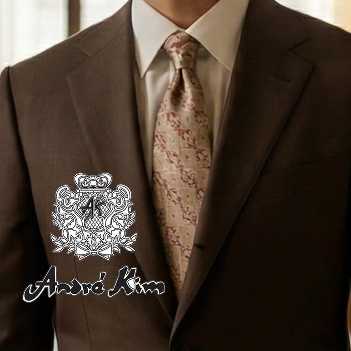 앙드레김 실크 라이트브라운 패턴 넥타이 8.5cm A+등급 A190458 상품이미지1