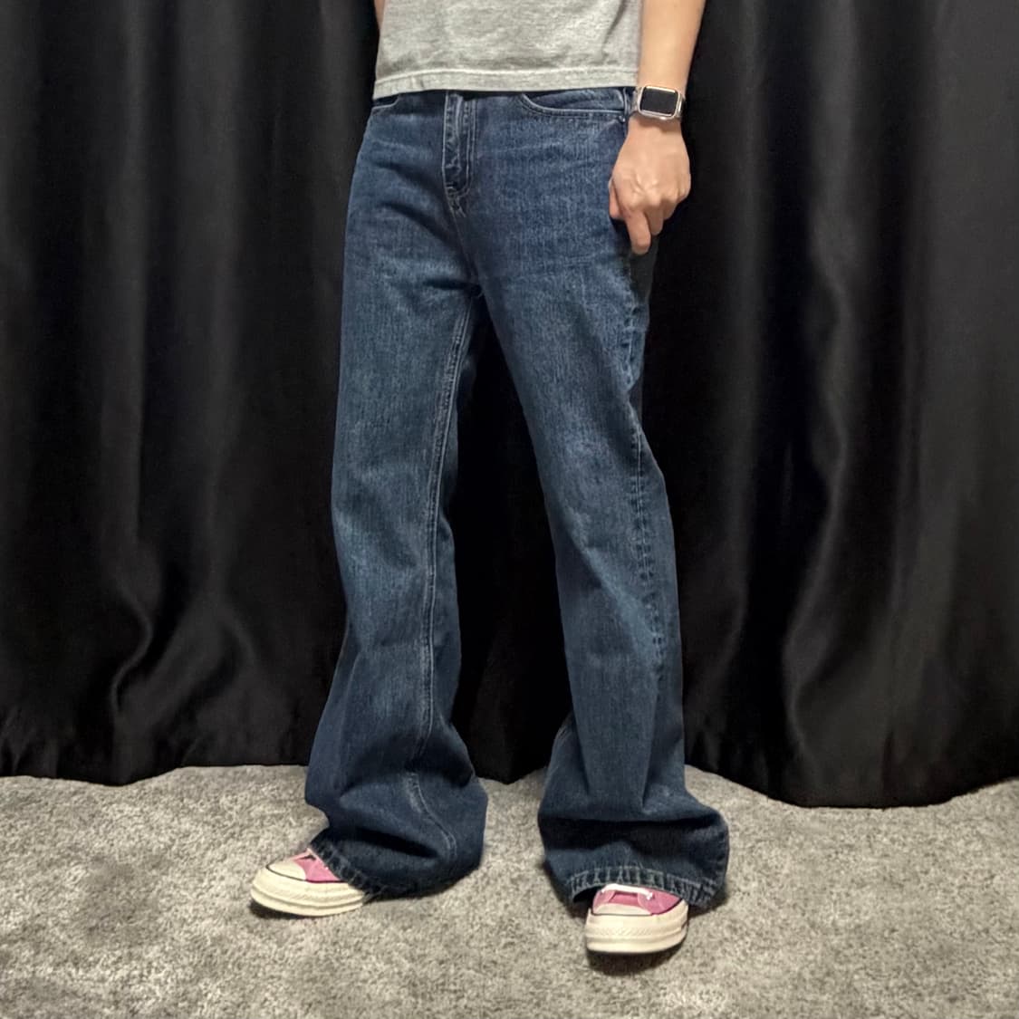 DNSR 시그니처 플레어 데님 팬츠 딥블루 L 사이즈 상품이미지2