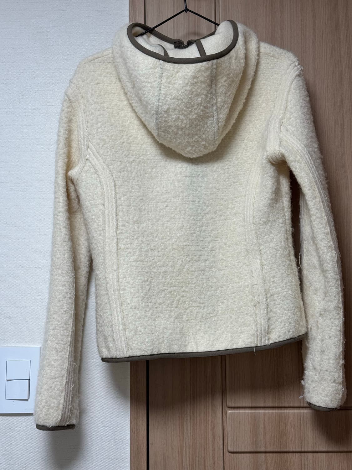 웰빙익스프레스 | 울 자켓 후리스 집업 아이보리 브라운 M 상품이미지6