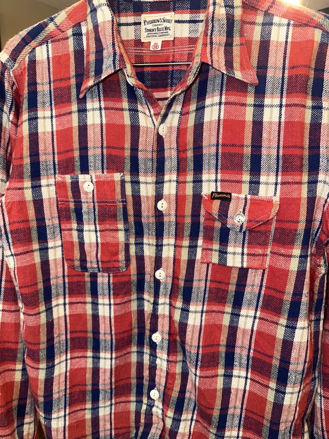 Pherrow’s check pattern pocket shirt 상품이미지7
