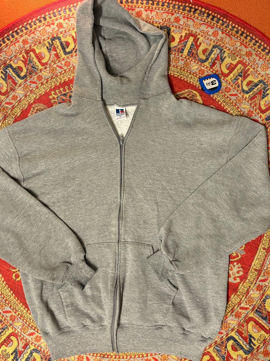 90s 러셀 빈티지 미제 후드집업 그레이 상품이미지1