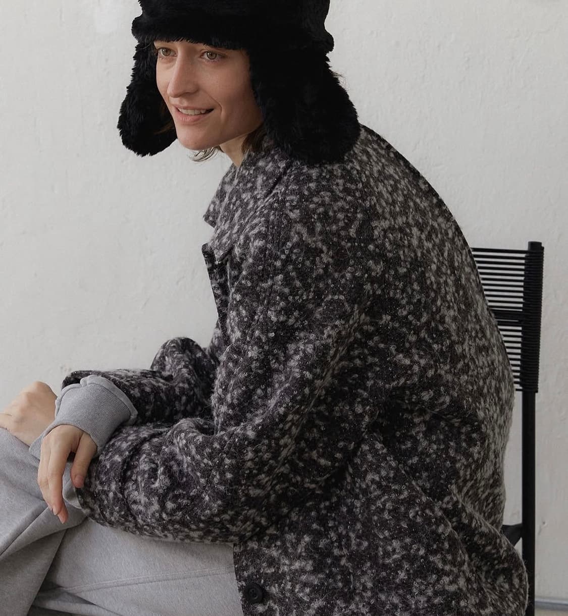 에핑글러 하이넥 코트 팝콘 브라운 상품이미지4